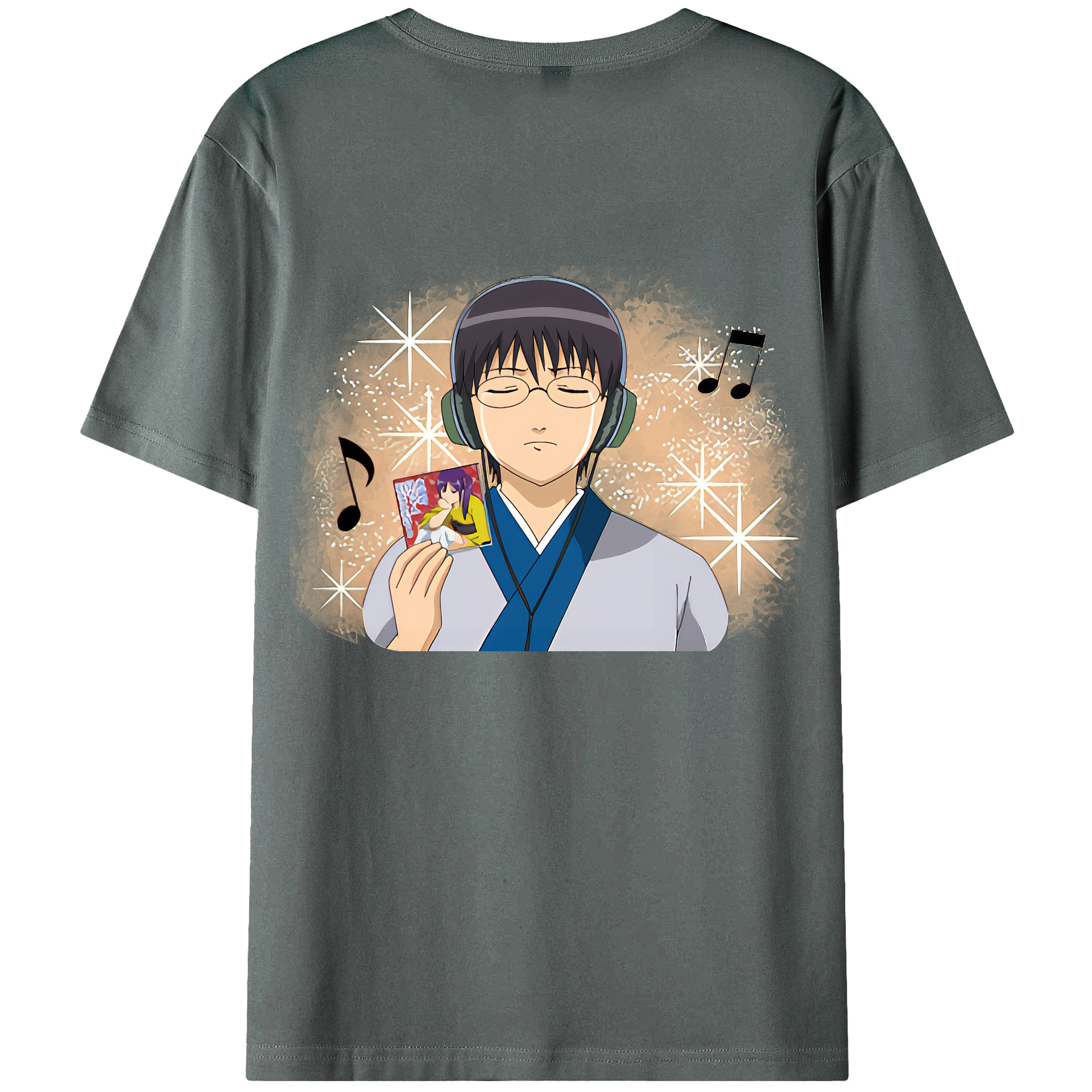 （画像用） ぎんたま 坂田銀時（さかたぎんとき） 神楽 志村新八（しむら しんぱち） GINTAMA Sakata Gintoki Kagura Shimura Shinpachi 綿100％ メンズ半袖Tシャツ（バックプリント） 通気性